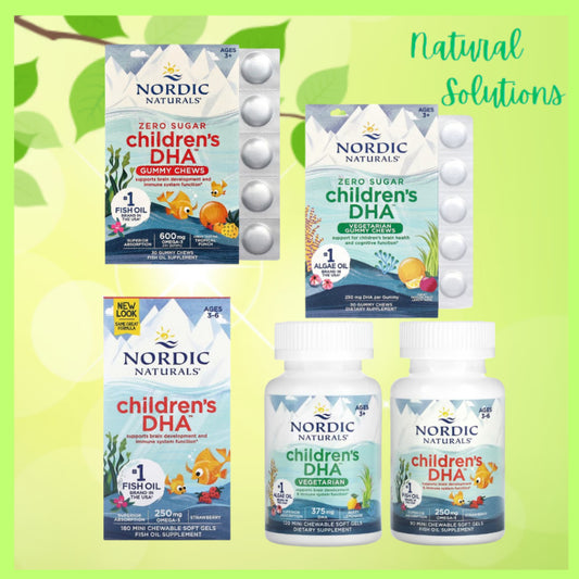 NaturalSolutions | Nordic Naturals, Children's DHA  Ages 3+ Vegan Softgels, Gummies, Brain Health