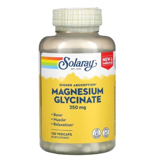 NaturalSolutions | Solaray, High Absorption Magnesium Glycinate, 350 mg, Bone Muscle Relaxation