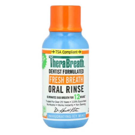 NaturalSolutions | TheraBreath, Fresh Breath Oral Rinse, Invigorating Icy Mint, Fights Bad Breath