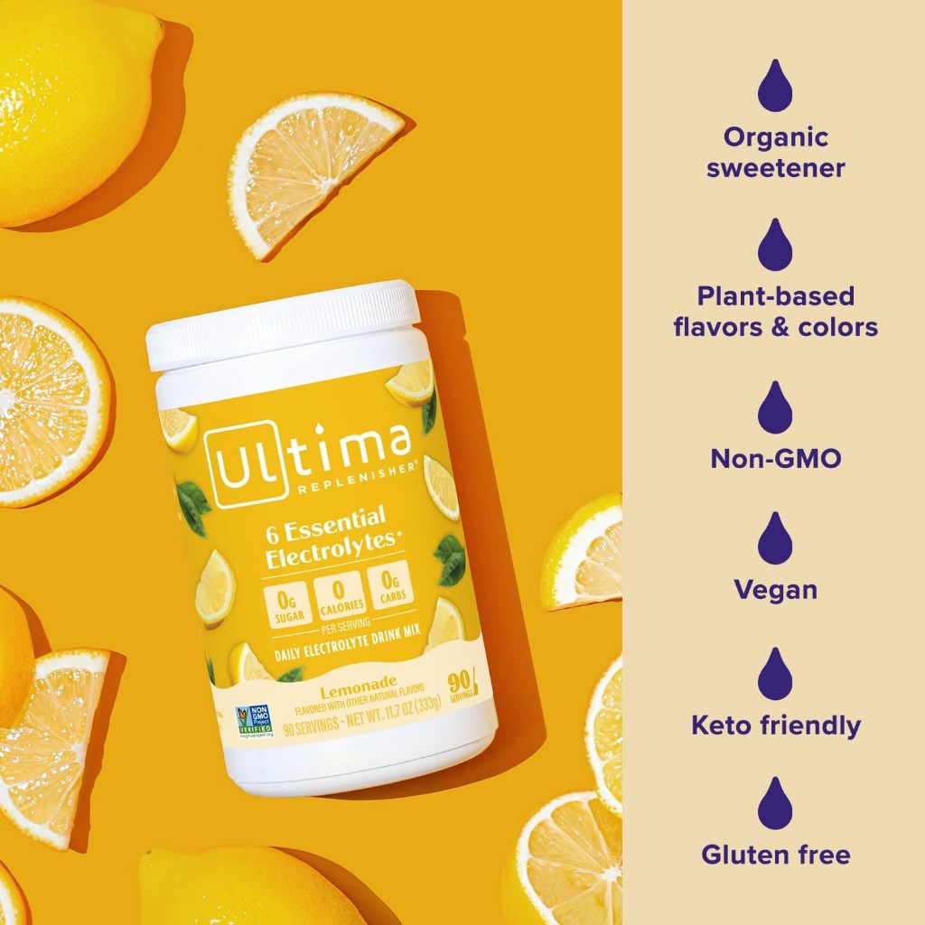 NaturalSolutions | Ultima Replenisher, Electrolyte Mix, Raspberry, Cherry, Orange, Lemon, WaterMelon