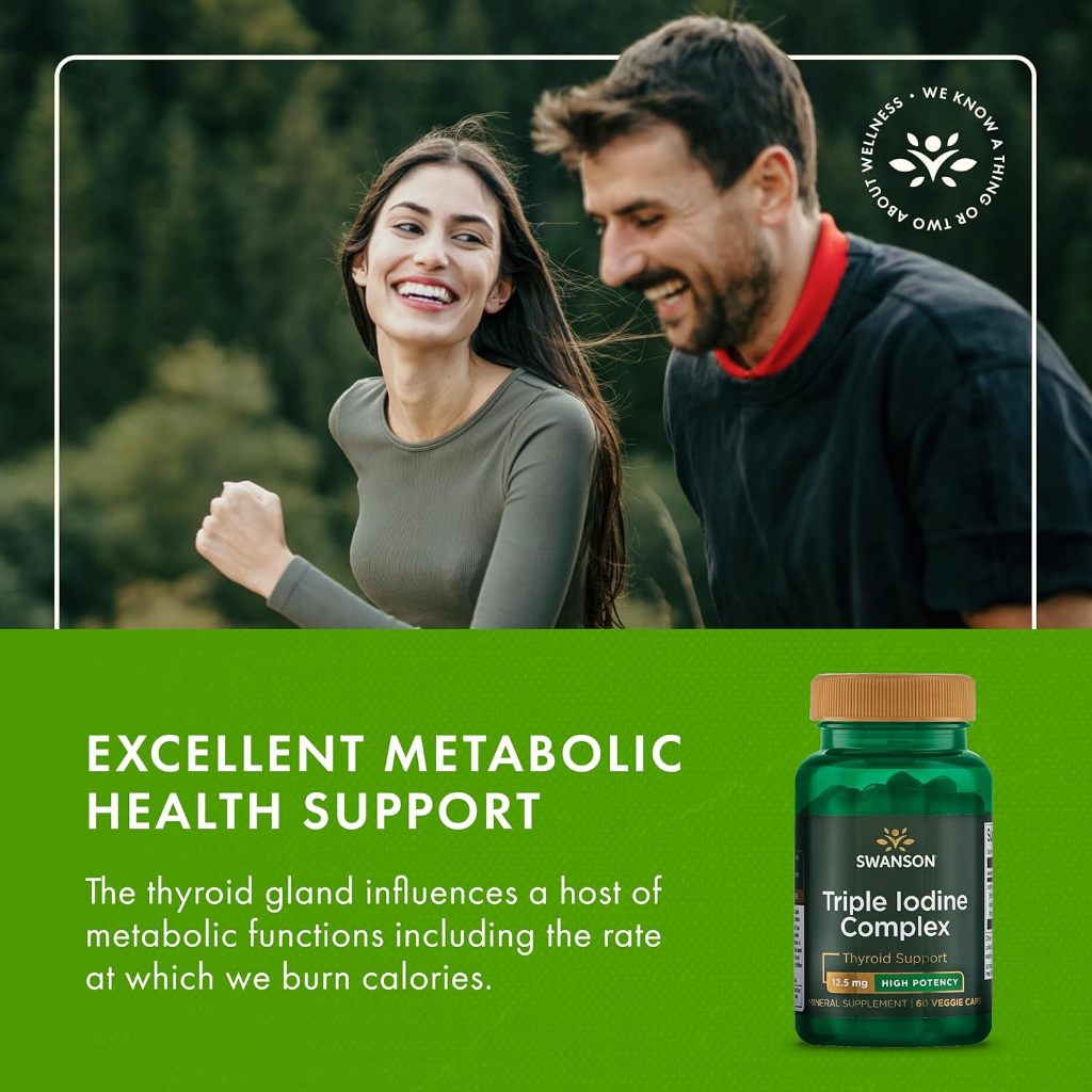 HealthilyYou | Swanson, Triple Iodine Complex, High Potency, 12.5 mg, 60 Veggie Caps Thyroid Support