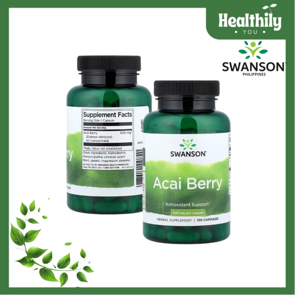 HealthilyYou | Swanson, Acai Berry, 500 mg, 120 Capsules Antioxidant Support  Herbal Supplement