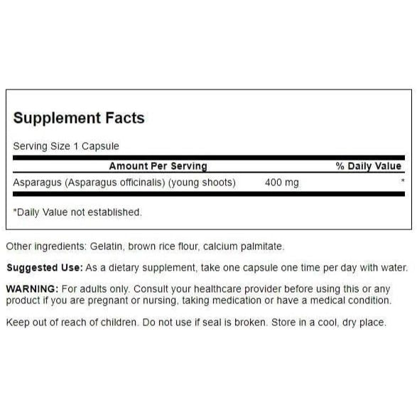 HealthilyYou | Swanson, Full Spectrum Asparagus Young Shoots, 400 mg, 60Capsules Antioxidant Support