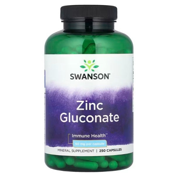 HealthilyYou | Swanson, Zinc Gluconate, 30 mg, Tablets, 50 mg, 250 Capsules, Immune Health