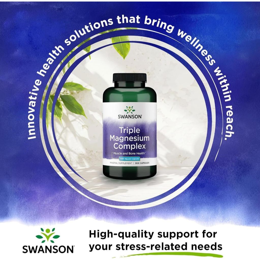 HealthilyYou | Swanson, Triple Magnesium Complex, 400 mg, Vegan Capsules Muscle and Bone Health