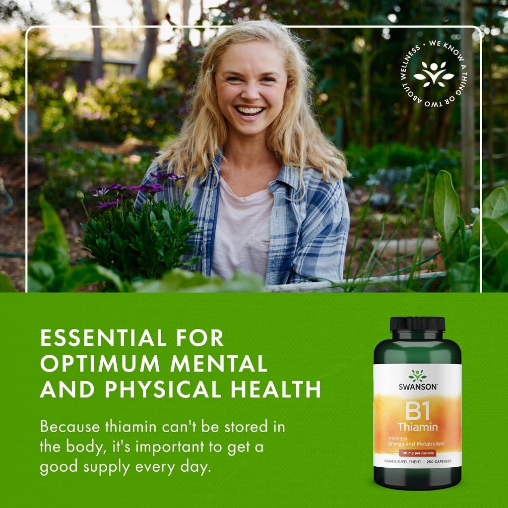 HealthilyYou | Swanson, B1, Thiamin, 100 mg, 250 Capsules Energy and Metabolism Support