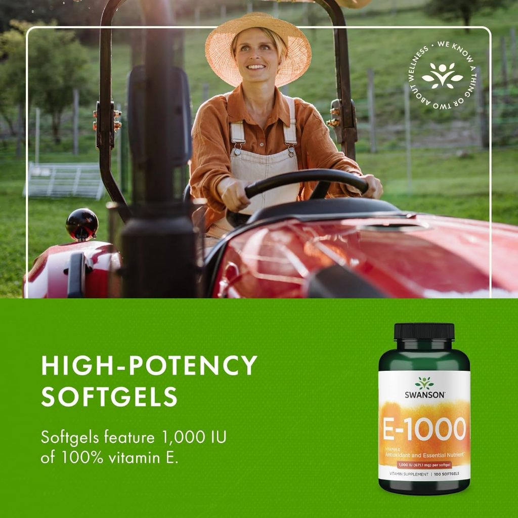 HealthilyYou | Swanson, Natural E, 1,000 IU, 60 Softgels Antioxidant and Essential Nutrient