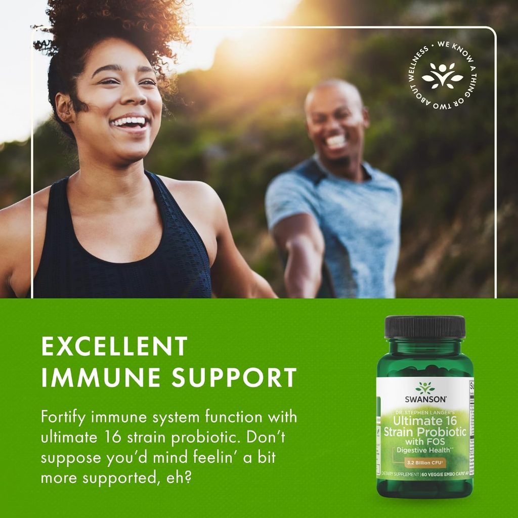 HealthilyYou | Swanson, Dr. Stephen Langer's Ultimate 16 Strain Probiotic with FOS, Vegan EMBO Caps