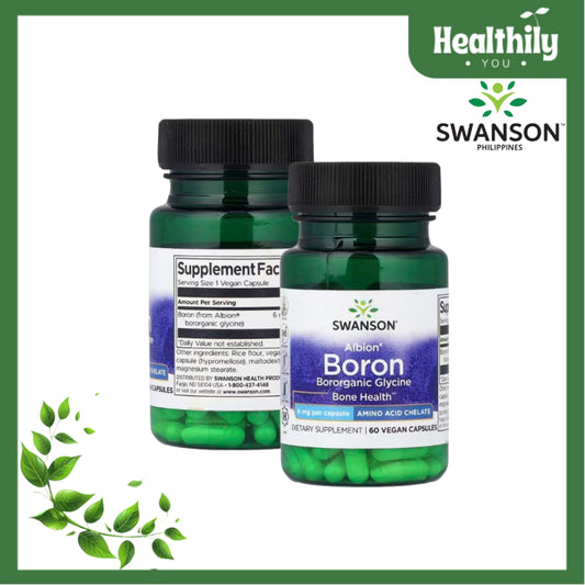 HealthilyYou | Swanson, Albion® Boron, 6 mg, 60 Vegan Capsules Bone Health Albion Minerals Vegan