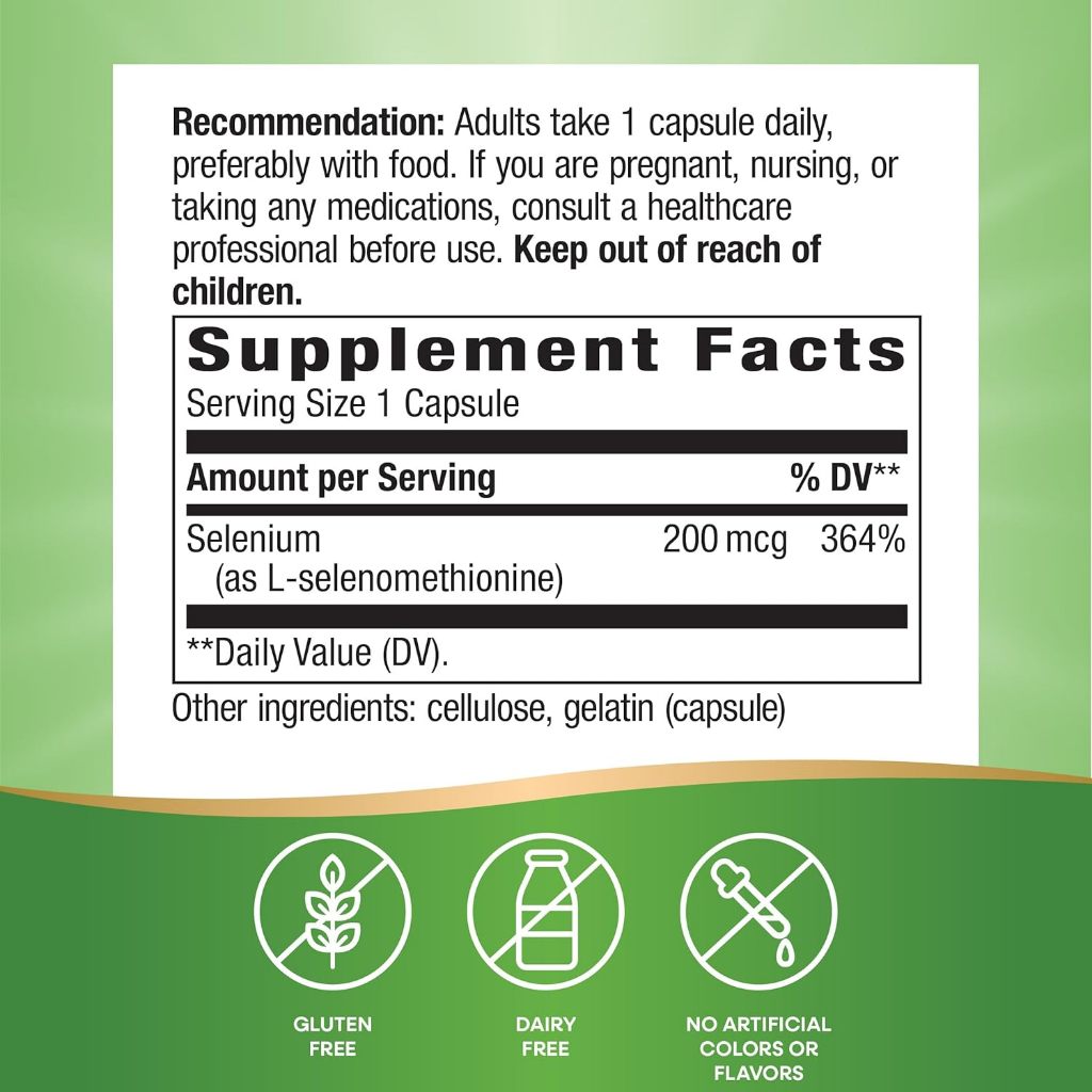 Nature's Way, Selenium ( Powerful Antioxidant Support, Supports Thyroid Function & Boosts Immune )