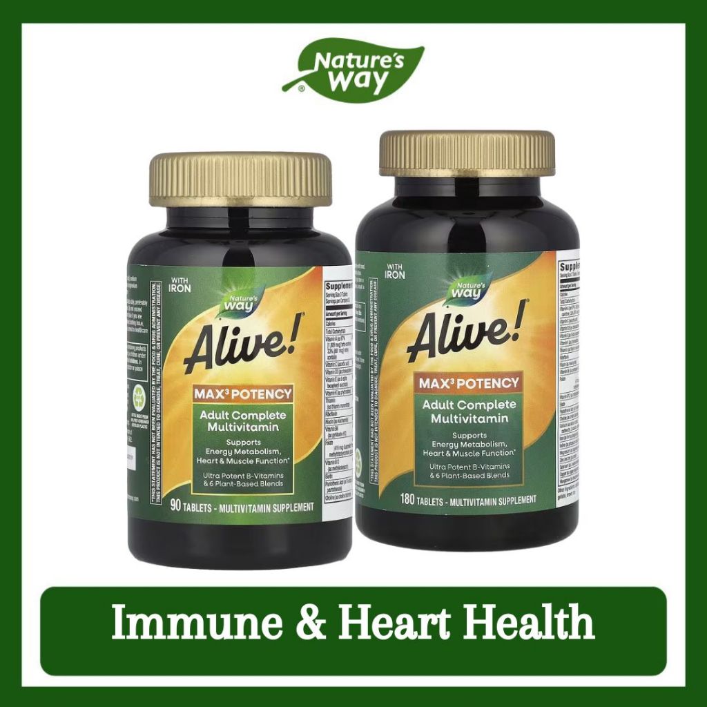 Nature's Way, Alive! Max3 Potency ( Cellular Energy, Metabolism, Immune & Heart Health )