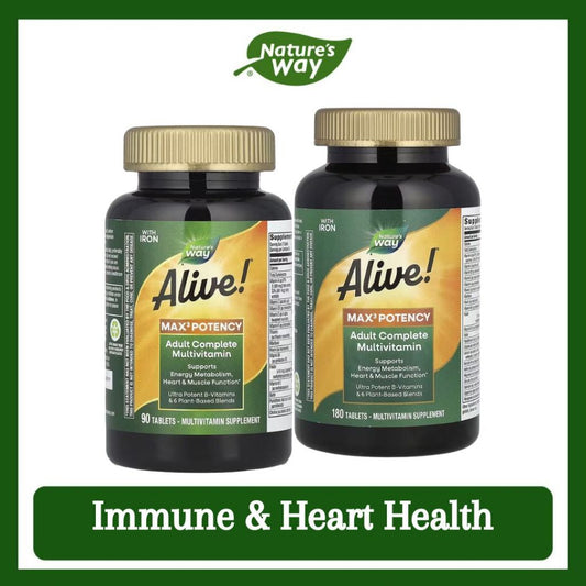 Nature's Way, Alive! Max3 Potency ( Cellular Energy, Metabolism, Immune & Heart Health )