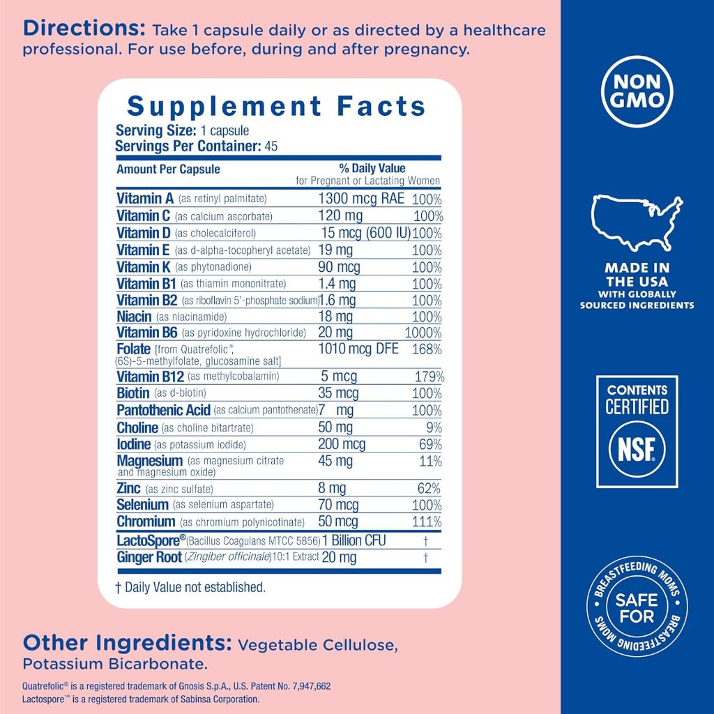 LittleSunshine | Mommy's Bliss, Prenatal Multivitamin + Probiotics, & Postnatal Lactation Capsules