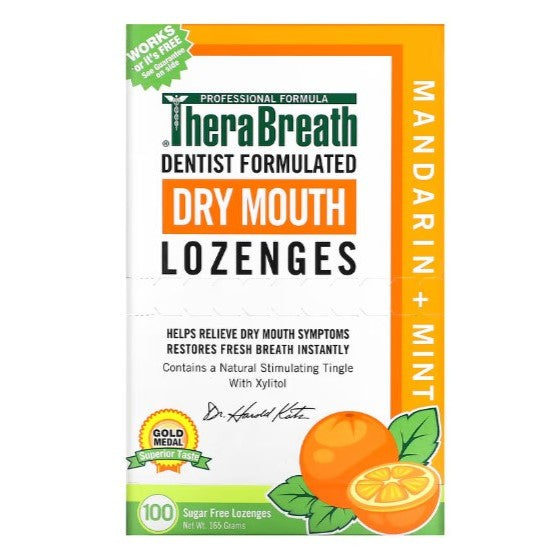 NaturalSolutions | TheraBreath, Dry Mouth Lozenges, Mandarin Mint, Tart Cherry, Freshens Breath