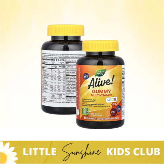 LittleSunshine | Nature's Way, Alive! Kids, Gummy Multivitamin, Cherry, Orange & Grape , 60 Gummies