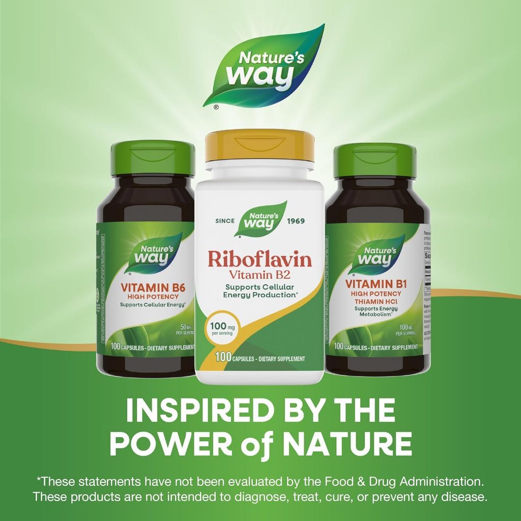 USA Supplements | Nature's Way, Riboflavin Vitamin B2 ( Supports Metabolism )
