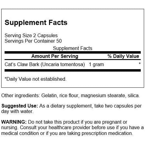 HealthilyYou | Swanson, Full Spectrum® Cat's Claw, 500 mg, 100 Capsules Traditional Immune Health