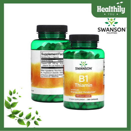 HealthilyYou | Swanson, B1, Thiamin, 100 mg, 250 Capsules Energy and Metabolism Support