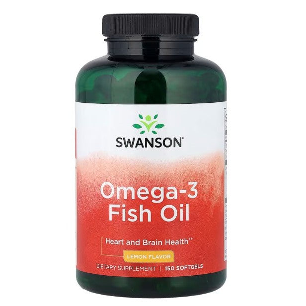 HealthilyYou | Swanson, Omega-3 Fish Oil with Vitamin D, Lemon, Softgels High Concentrate Omega