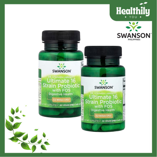 HealthilyYou | Swanson, Dr. Stephen Langer's Ultimate 16 Strain Probiotic with FOS, Vegan EMBO Caps