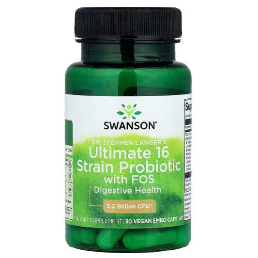 HealthilyYou | Swanson, Dr. Stephen Langer's Ultimate 16 Strain Probiotic with FOS, Vegan EMBO Caps