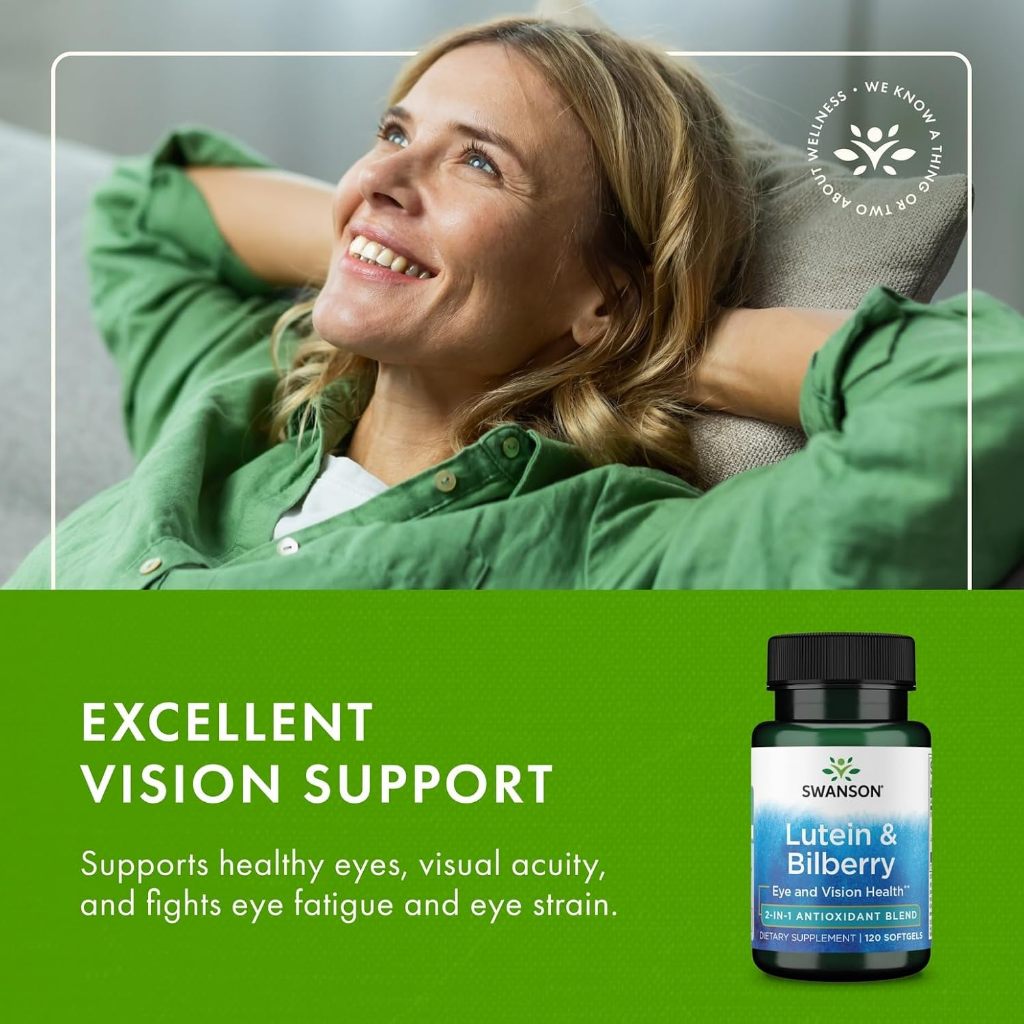HealthilyYou | Swanson, Lutein & Bilberry, 60 & 120 Softgels, Eye and Vision Health