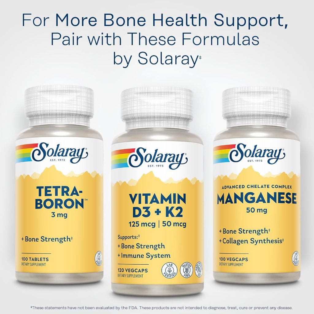 NaturalSolutions | Solaray, Vitamin D3 + K2, VegCaps, Bone & Immune Health Made Without Soy