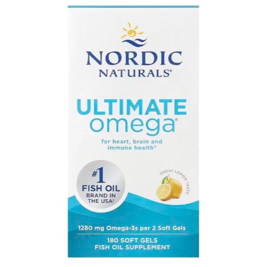 NaturalSolutions | Nordic Naturals, Ultimate Omega, Lemon, 1280 mg, D3, 2X, Heart, Brain and Immune