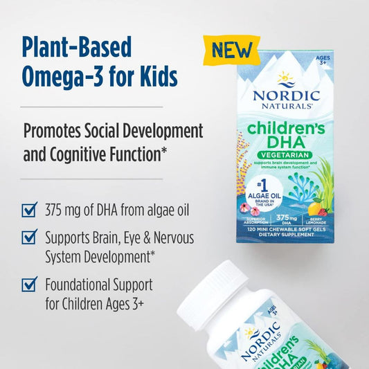 NaturalSolutions | Nordic Naturals, Children's DHA  Ages 3+ Vegan Softgels, Gummies, Brain Health