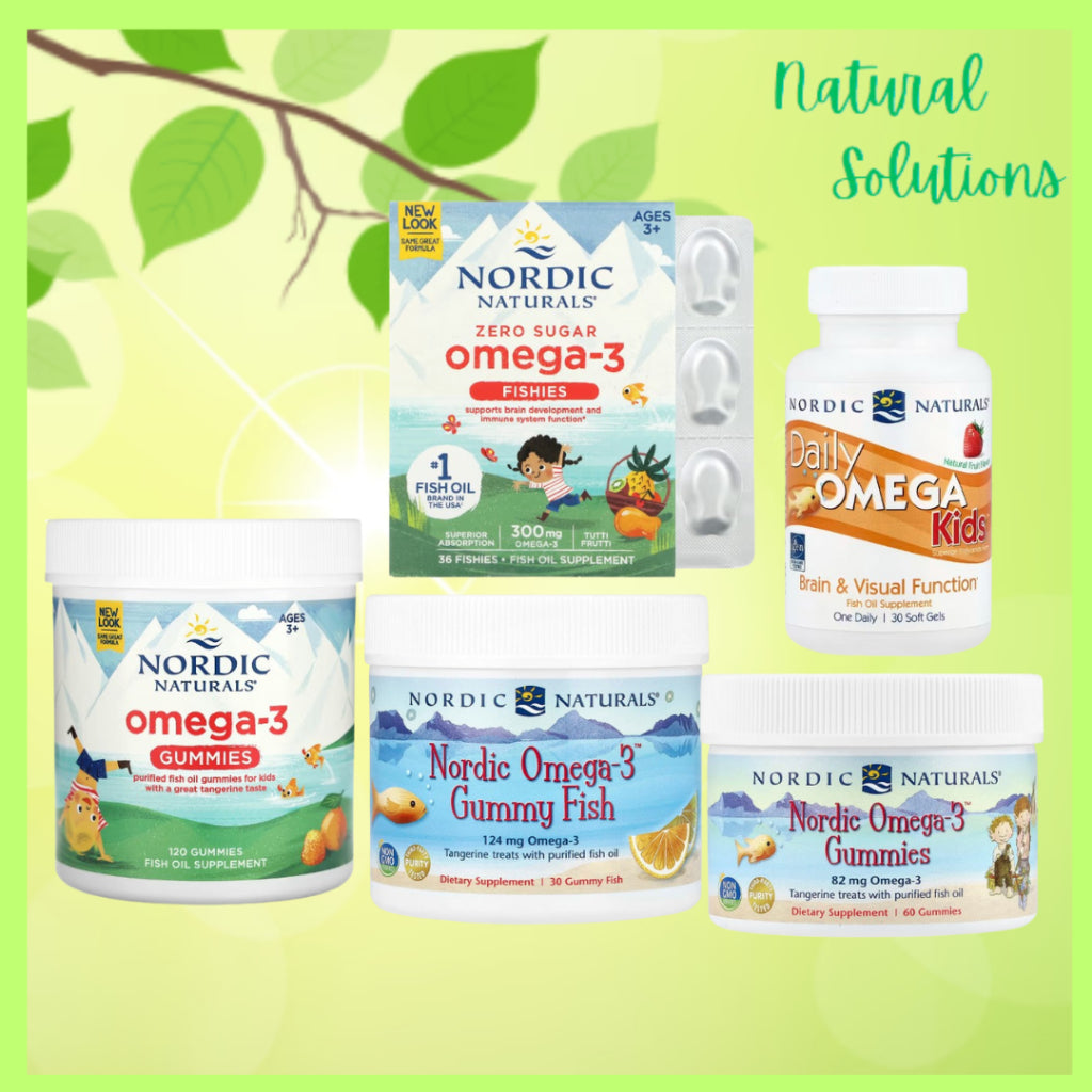 NaturalSolutions | Nordic Naturals, Daily Omega Kids, Omega-3 Fishies, Zero Sugar, Brain Development
