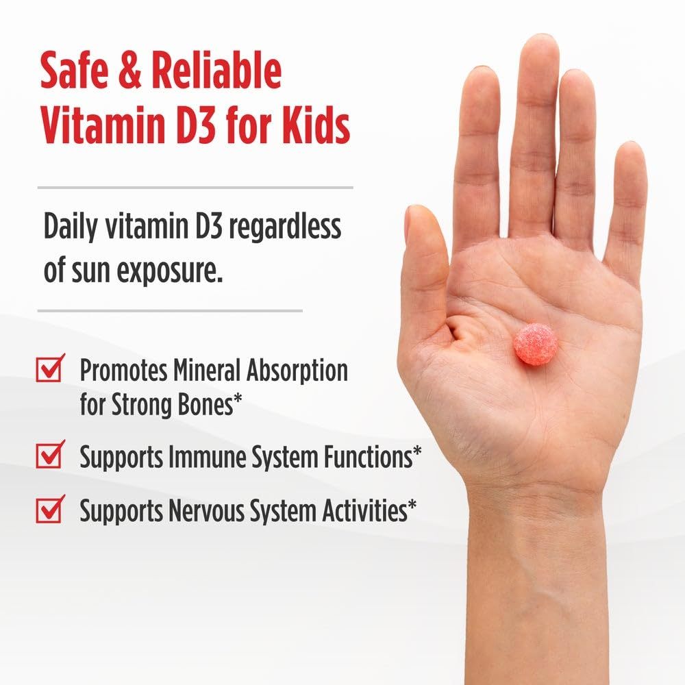 NaturalSolutions | Nordic Naturals, Kids Vitamin D3 Gummies, Ages 3+, Wild Watermelon Splash, 400 IU