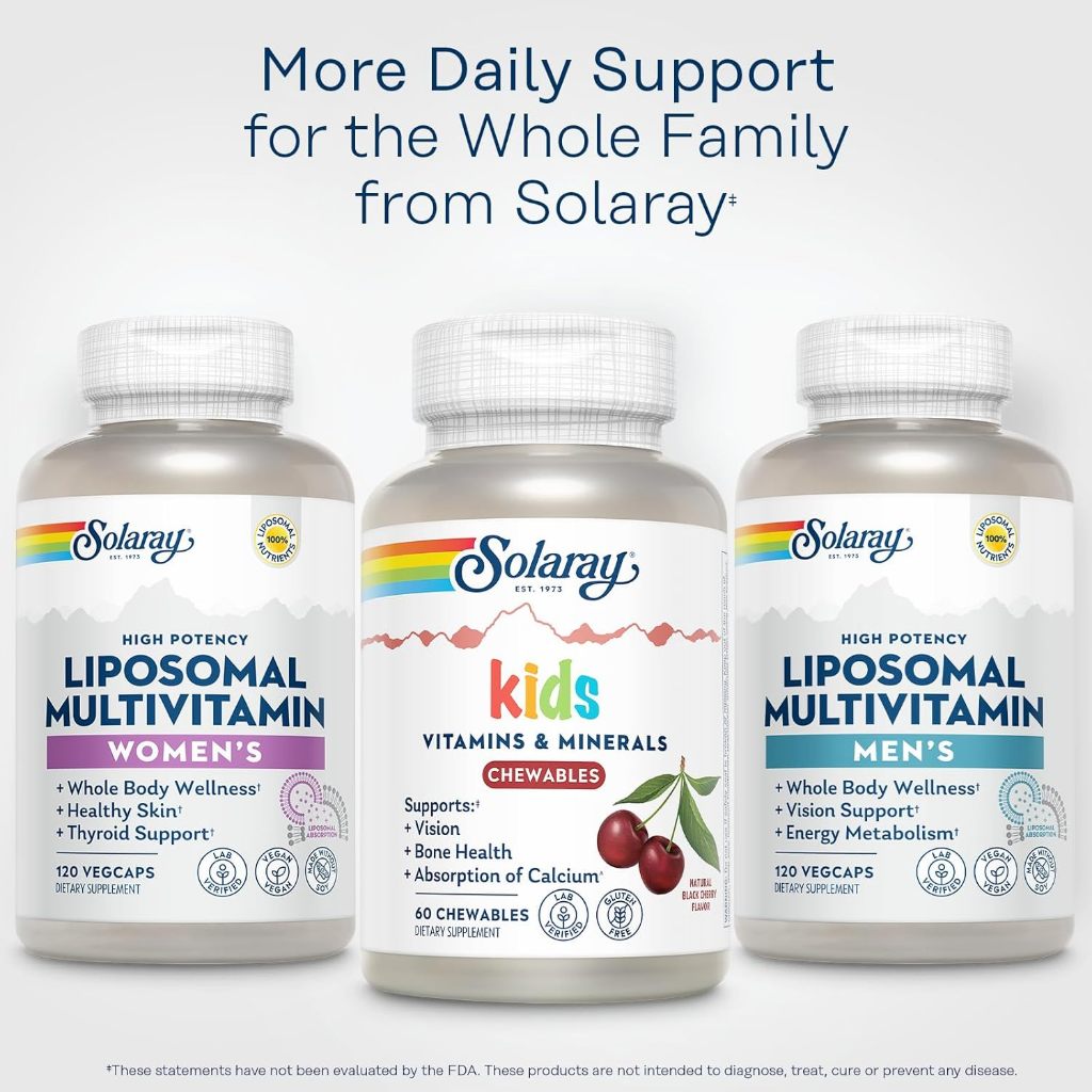 NaturalSolutions | Solaray, Kids Vitamins & Minerals Chewable, Natural Black Cherry, Chewables