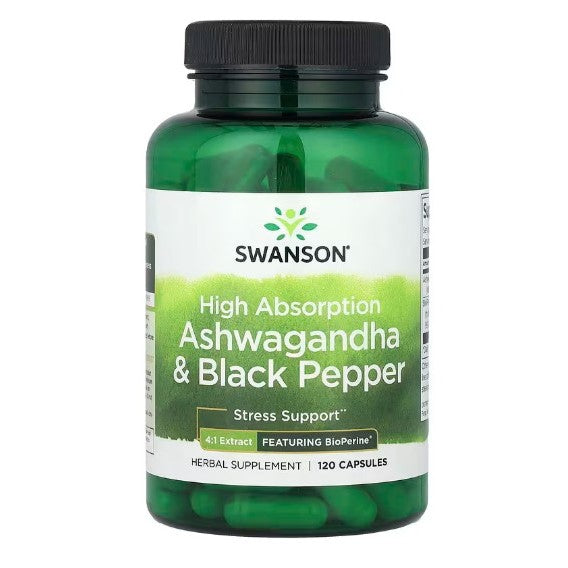 NaturalSolutions | Swanson, Full Spectrum Ashwagandha, Extract, Ultimate, Complex, Black Pepper,