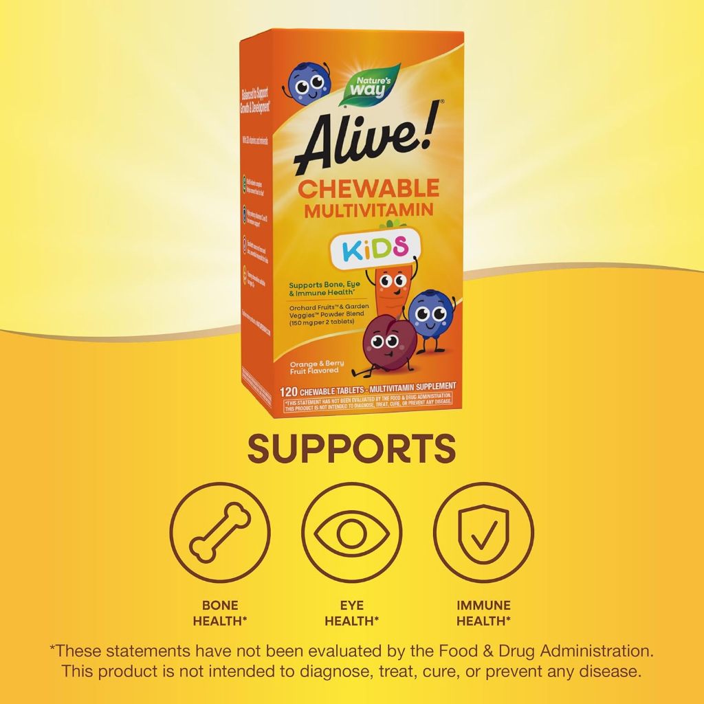 LittleSunshine | Nature's Way, Alive! Kids, Chewable Multivitamin, Supports Bone Eye & Immune Health