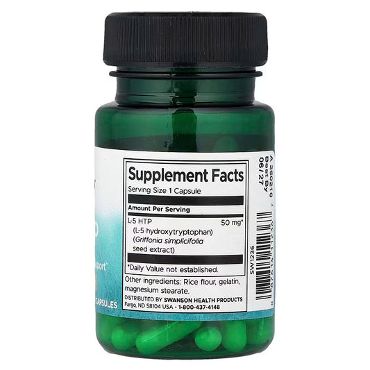 USA Supplements | Swanson, 5-HTP, 50 mg, 60 Capsules ( Mood Support & Sleep Support )