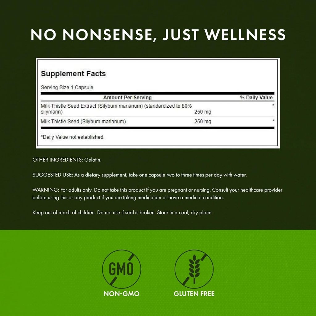 HealthilyYou | Swanson, Milk Thistle, 120 Capsules Detoxification Support, Boosts Antioxidant