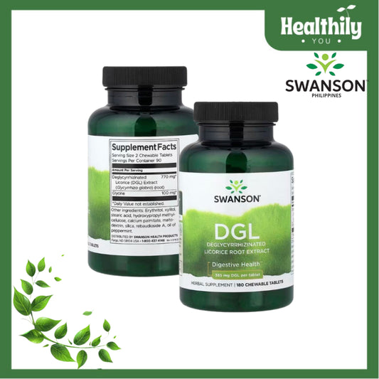 HealthilyYou | Swanson, DGL, 180 Chewable Tablets Deglycyrrhizinated Licorice Root Extract