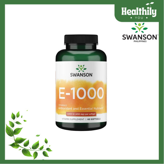 HealthilyYou | Swanson, Natural E, 1,000 IU, 60 Softgels Antioxidant and Essential Nutrient