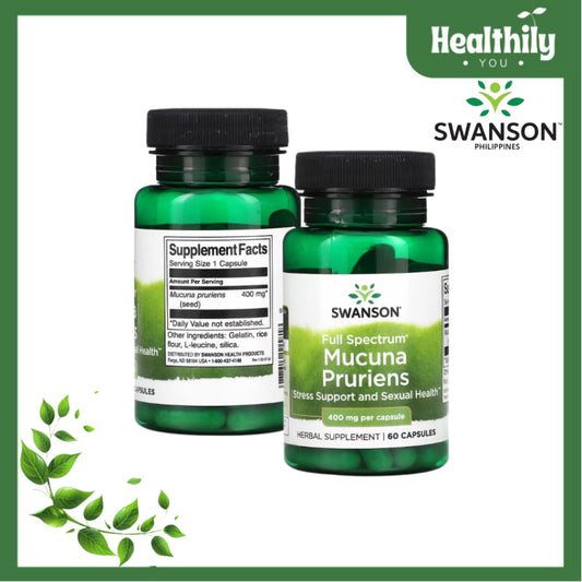 HealthilyYou | Swanson, Full Spectrum Mucuna Pruriens, 400 mg, 60 Capsules Supports Nervous System