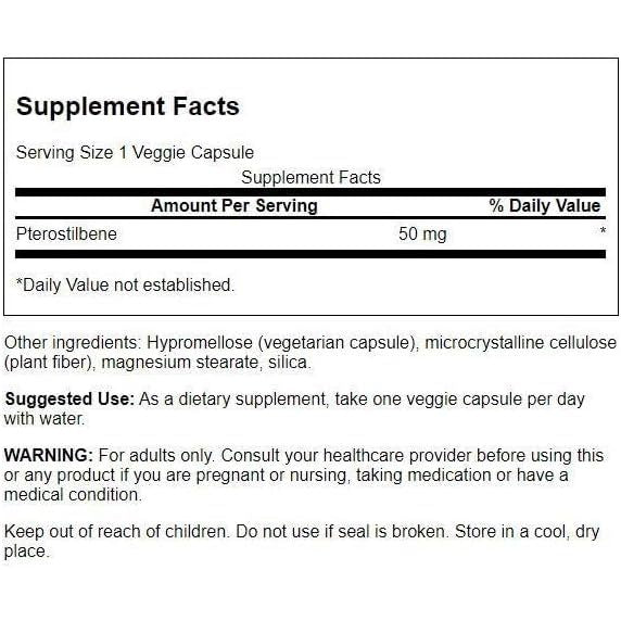 HealthilyYou | Swanson, Pterostilbene, 50 mg , 30 Veggie Caps Cardiovascular Health
