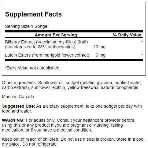Healthily You | Swanson, Lutein Esters & Bilberry, 120 Softgels Eye and Vision Health