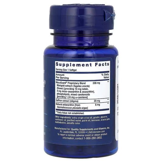 LowCostPH | Life Extension, MacuGuard, Ocular Support with Saffron & Astaxanthin ( Support Healthy Vision )