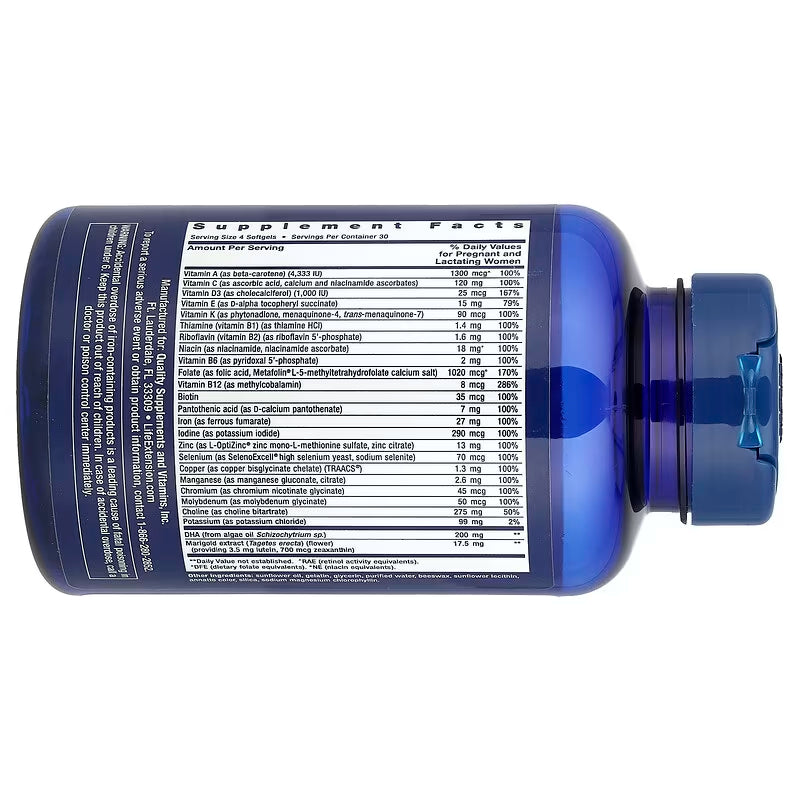 Life Extension, Prenatal Advantage ( Nutrients for Moms & Developing Infants )
