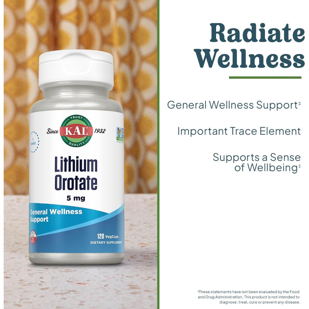 NaturalSolutions | Swanson, KAL, Lithium Orotate, 5 mg, Brain and Nervous System Health