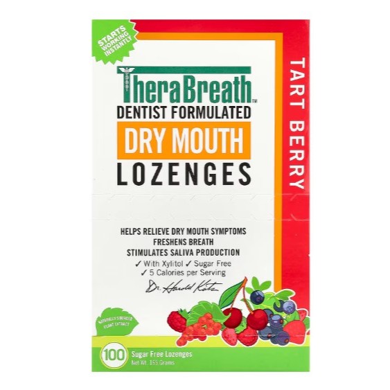 NaturalSolutions | TheraBreath, Dry Mouth Lozenges, Mandarin Mint, Tart Cherry, Freshens Breath