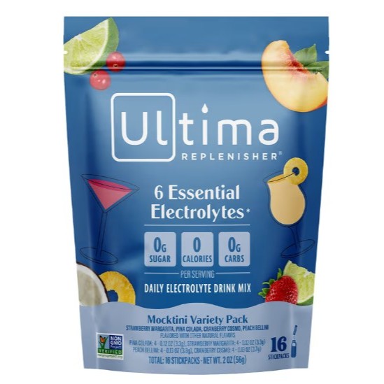 NaturalSolutions | Ultima Replenisher, 6 Essential Electrolytes, Lemonade, Tropical, Mix, Raspberry