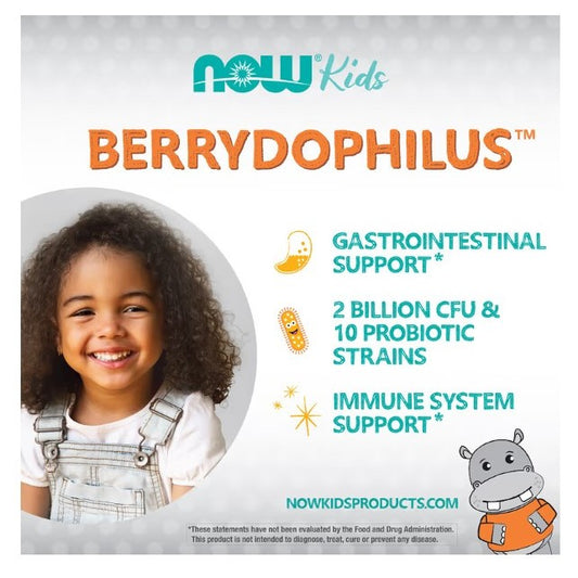 LowCostPH | NOW Foods, Berry Dophilus, Kids, 2 Billion CFU, Gastrointestinal Support
