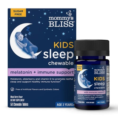 LowCostPH | Mommy's Bliss, Kids Sleep Chewable, Melatonin + Immune Support, Age 3 Years+, Mixed