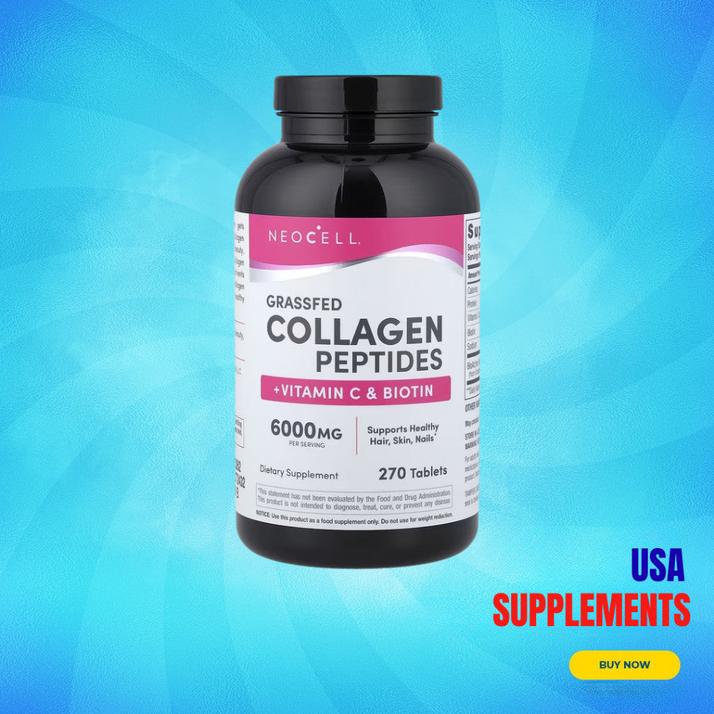 USA Supplements | NeoCell, Grassfed Collagen Peptides + Vitamin C & Biotin ( Supports Healthy Hair )