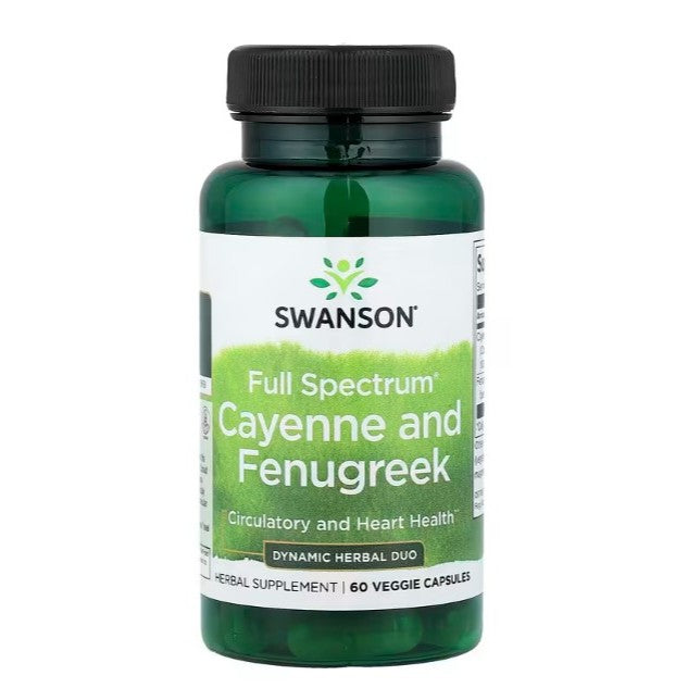 HealthilyYou | Swanson, Full Spectrum® Cayenne and Fenugreek, 60VegCaps Circulatory and Heart Health
